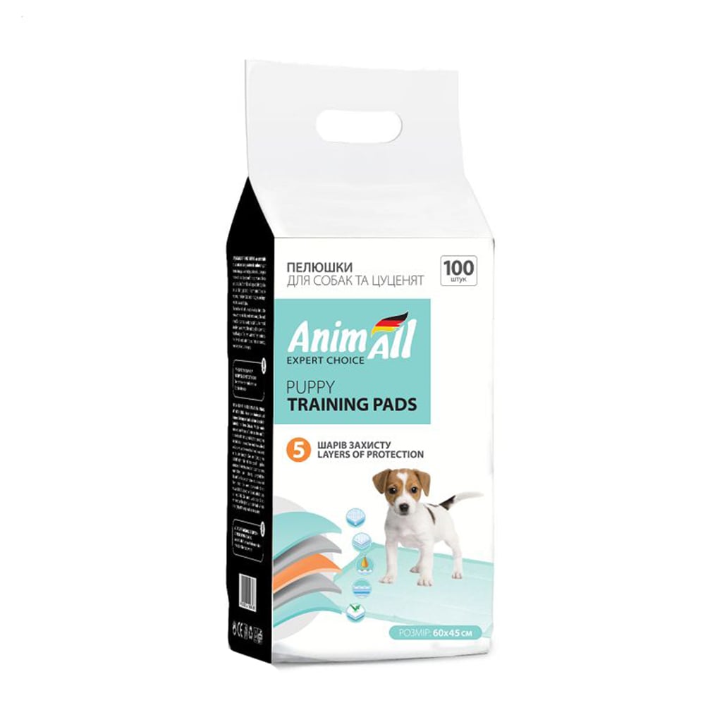 Уцінка! Пелюшки для собак та цуценят AnimAll Puppy Training Pads 60*45 см, 100 шт